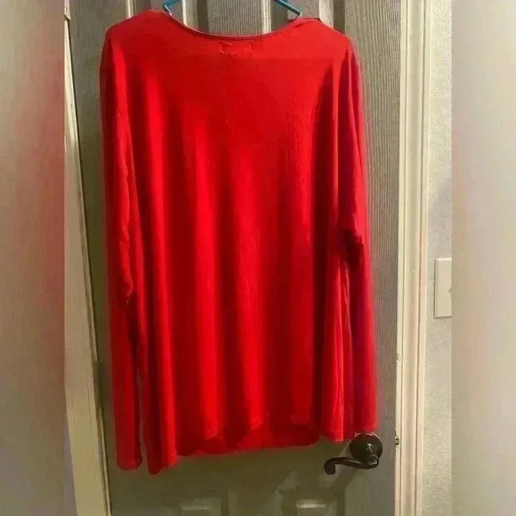 Liz Claiborne Career Woman long sleeve red top with embellishments women’s 3X - Picture 6 of 7